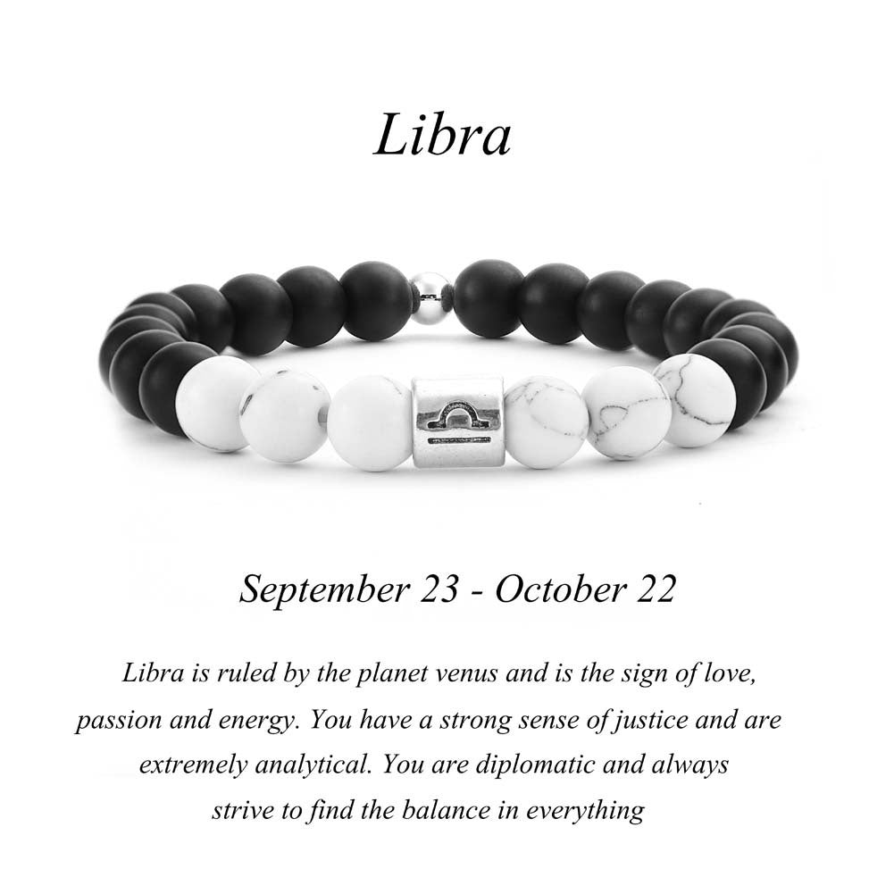 Black Agate White Turquoise Couple Bracelets