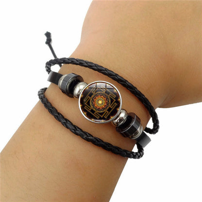 Sacred Geometry Sri Yantra Glass Buckle
