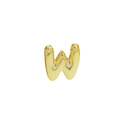 18k Brass Smooth Surface Bubble DIY Combination Name Bracelet Letter Accessories