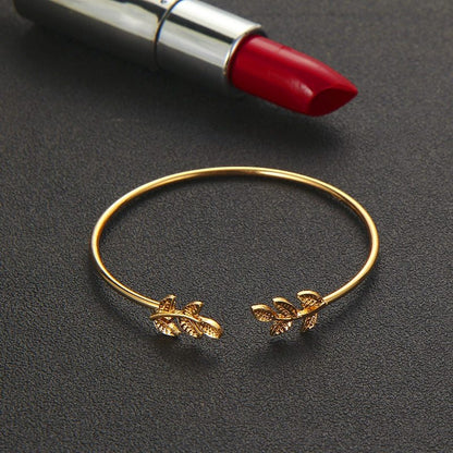 Bohemia Leaf Knot Hand Cuff Link Chain Charm Bracelet