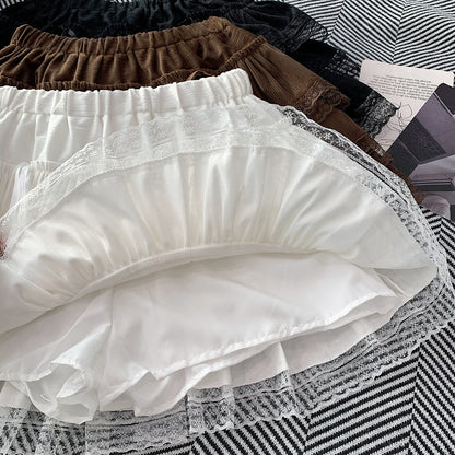 Ballet Style Lace Skirt High Waist Bow