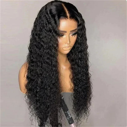 Soft Natural Black Kinky Curly Lace Front Wig