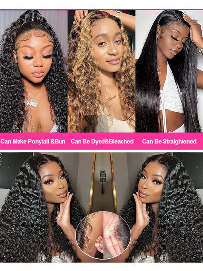 Water Wave Curly Lace Frontal Wigs