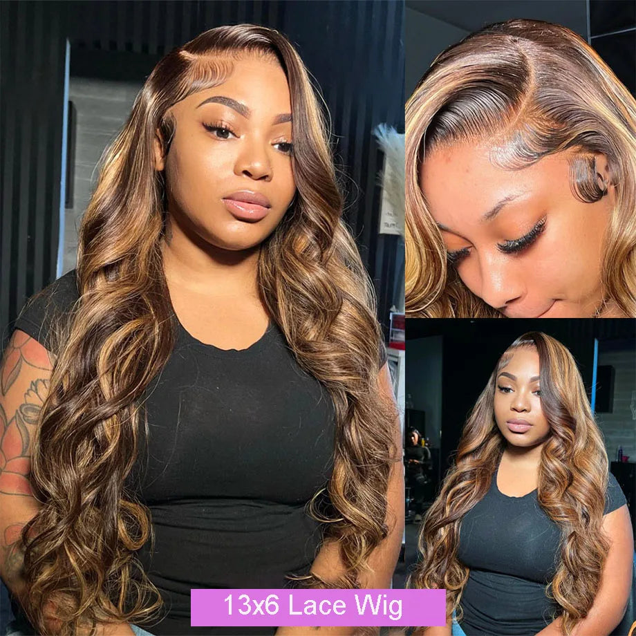 Body Wave Highlight Human Hair Wigs