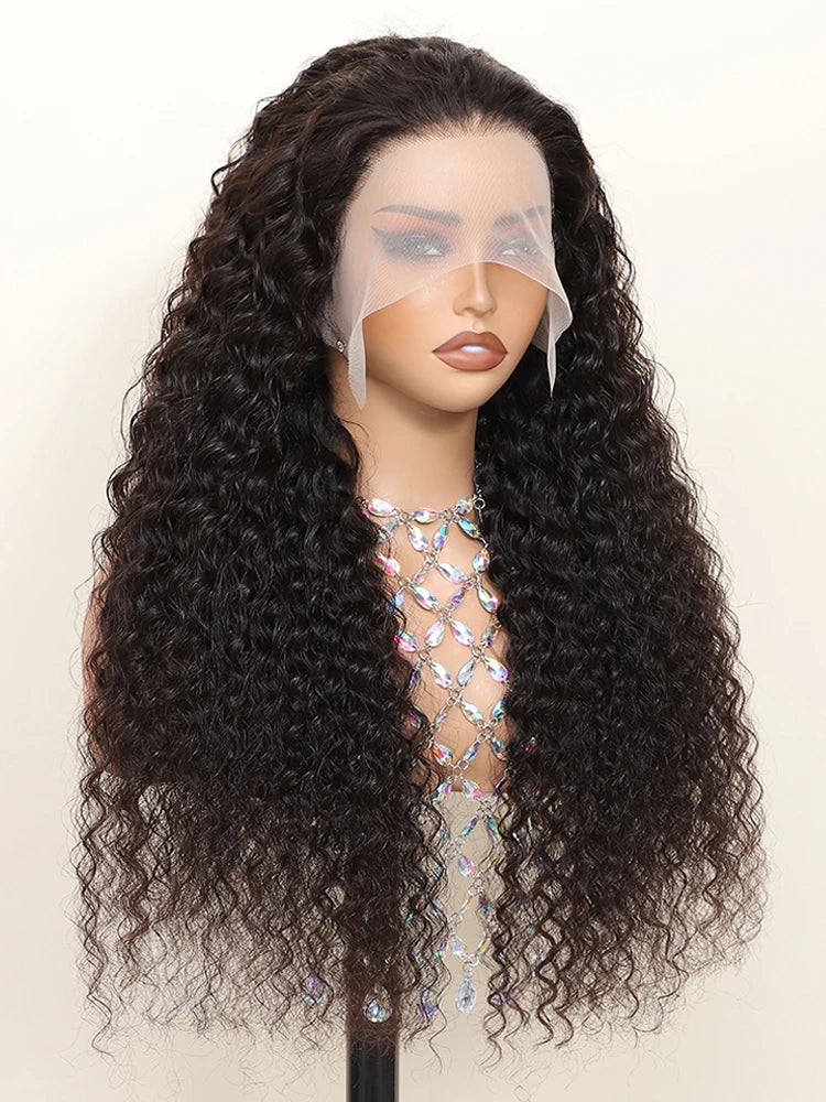 Deep Wave Lace Front Human Hair Curly Wigs