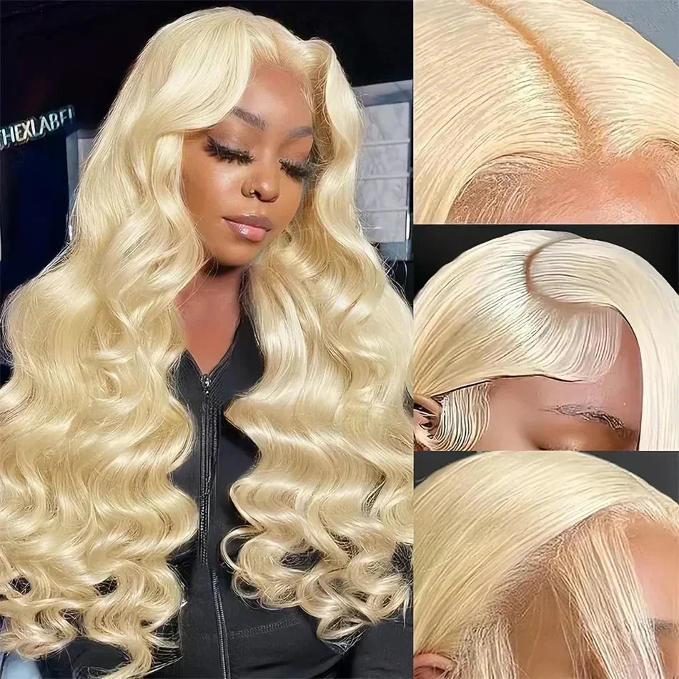 Brazilian Pre Plucked Blonde Transparent Human Hair Wigs