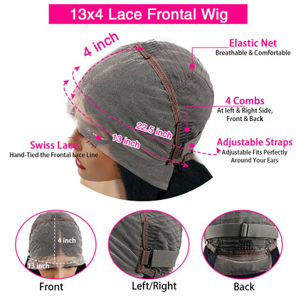 Chocolate Brown HD Lace Front Human Hair Wigs