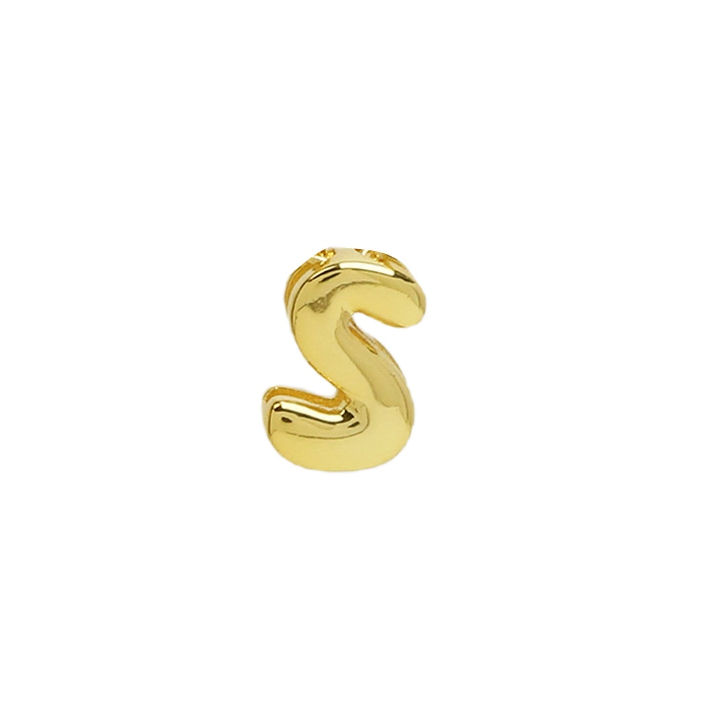 18k Brass Smooth Surface Bubble DIY Combination Name Bracelet Letter Accessories